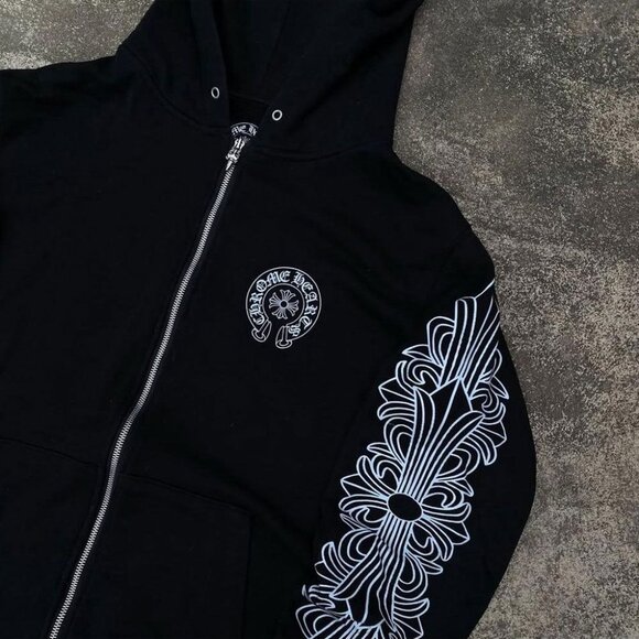 Unisex Pre Owned chrome hearts hoodies Black - Picture 2 of 6